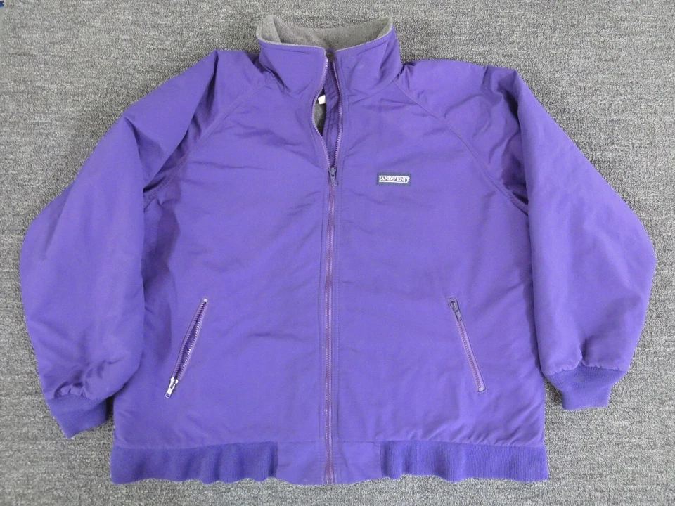Chaqueta Lands End Squall para mujer XL púrpura cremallera completa manga larga forrada de vellón Foto 1 de 4