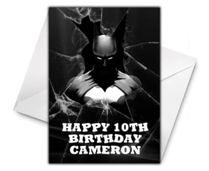 Tarjeta de cumpleaños personalizada de Batman - Tarjeta de felicitación de Batman - Tarjeta de superhéroes D2 - Imagen 1 de 1