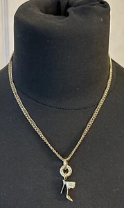 DKNY Gold Stiletto Shoe Necklace Brand New In Box - Picture 1 of 9
