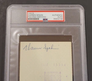 Rare 1988 WARREN SPAHN Signed HARTLAND PLASTICS Endorsement Check-BRAVES-PSA - Picture 1 of 8