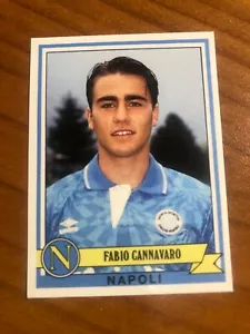 1992 CANNAVARO NAPOLI ROOKIE AUFKLEBER SELBST HERGESTELLT ALS PANINI INNEN GELESEN - Bild 1 von 2