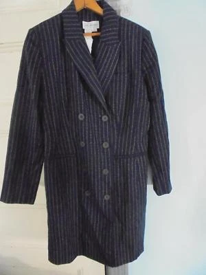 J.G. Chaqueta HOOK Talla 12 Nueva Azul Marino Rayas Doble Pecho  Foto 1 de 4