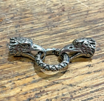 Eagle Head Clasp - Spring Ring Clasp - Eagle Head Great with Viking Weave - Image 1 of 4