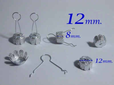 GANCI   12mm,50pz col. argento+ 50 pz. 10mm. colore oro chiaro - Immagine 1 di 2