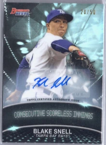 /50 Blake Snell Rays 2016 Bowman's Best Stat Lines AUTO Autograph RC Rookie SP - Picture 1 of 2