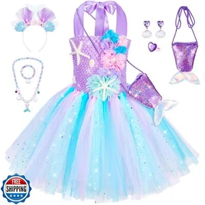 Little Mermaid Tutu Dress for Todler Girls - Princess Mermaid Ariel Costume w - Picture 1 of 5
