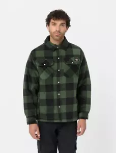 Dickies Portland Shacket Holzfäller grün kariert wattiert gesteppt Arbeitshemd - Bild 1 von 8