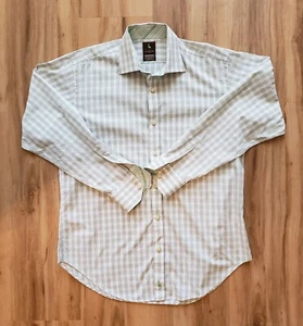 Tailorbyrd Large Men's Shirt - Green & Pink Checks, Contrasting Collar, Cuffs - Picture 1 of 8