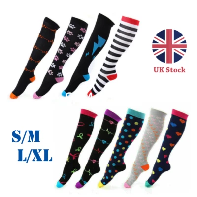 UK Stock Compression Socks Medical Nursing For Women Men Travel Crossfit Gift