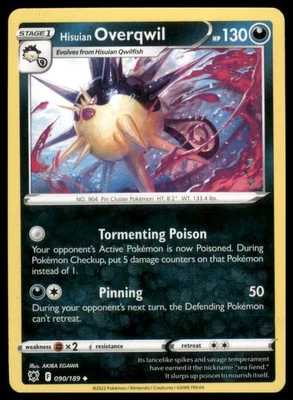 SWSH10: Astral Radiance #090/189 Hisuian Overqwil (90) - Image 1 of 2