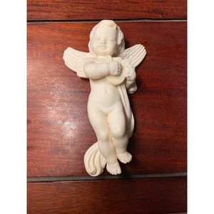 VTG Italian Wall Art 3D Cherub Angel with Harp by A. Giannelli Apx 6 inches EUC - Picture 1 of 11
