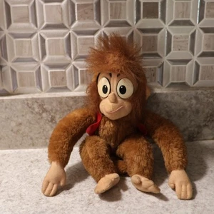 Vintage Disney Aladdin Abu Monkey Plush Stuffed Toy Mattel Red Vest - Picture 1 of 6