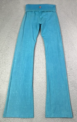 Hard Tail Leggings Womens Size Small Waist 22" Teal Roll Down Waist Stretch Y2K - Image 1 of 4