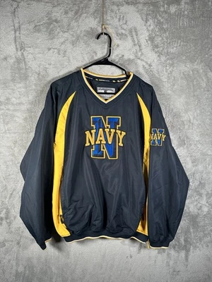 Vtg Navy Midshipmen Embroidered Windbreaker Pullover Mens L Colosseum NCAA Blue - Image 1 of 4