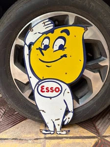 Vintage " Esso Drop Boy" Porcelain Enamel Sign 20" x 11" - Picture 1 of 2