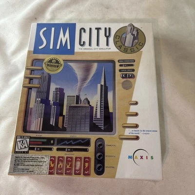 Sim City CD-ROM Classic (1995, Maxis) New Sealed Big Box Maxis Edition 1993 - Image 1 of 4