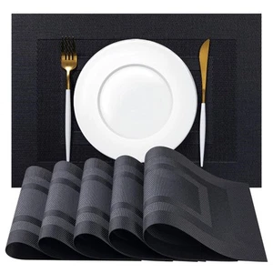 Placemats Set of 8 - Easy Clean Woven Vinyl Placemats for Dining Table, Indoo... - Picture 1 of 6