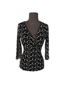 Y2K Top Eyelet Mesh Floral Shirt Whimsigoth Fairy Grunge Women's Size Small NWT - Imagen 1 de 4