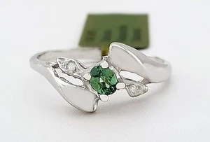 GENUINE 0.15 Cts ALEXANDRITE & DIAMOND RING 10K GOLD Free Certificate Appraisal - Picture 1 of 7