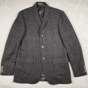 Polo Ralph Lauren Sport Coat Jacket Mens 42L Windowpane Alpaca Wool Italy Blazer - Picture 1 of 24