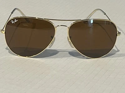 雷朋 RB3026 62 毫米飞行员男女通用太阳镜金色镜框/棕色镜片 — 第 1/4 张图片