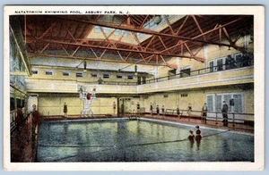 Tarjeta postal Natatorium Swimming Pool Living the Life of Riley Asbury Park NJ 1923 - Imagen 1 de 2