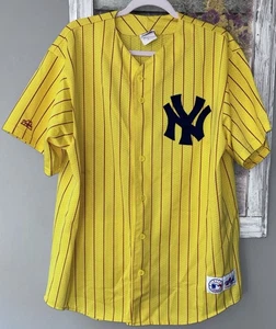 Vintage New York Yankees Majestic Nadelstreifen Baseball Trikot XL 90s USA Top - Bild 1 von 7