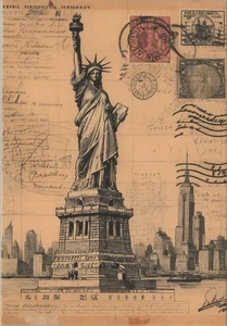 Statue of Liberty & NYC Skyline NEW 2025 Image Card 4x6 Blank Back New York - Picture 1 of 2