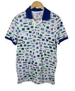 Brooks Brothers Maritim Flaggen Polo Golf Shirt blau Segel Piqué Yachting Slim Sm - Bild 1 von 16