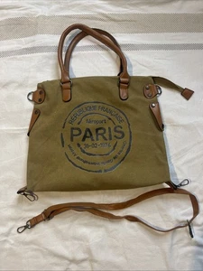 Paris Handbag Women Canvas Handbags Large Capacity Crossbody Bag - Picture 1 of 7