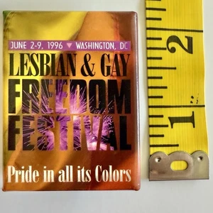 July 2-91 996 Lesbian & Gay Freedom Festival/Washington DC Button/Pin/Ex+/LGBTQ+ - Picture 1 of 1