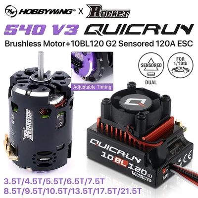 Hobbywing 10BL120 ESC 540 V3 Motor Sensored Brushless Combo für 1/10 RC Drift Car - Bild 1 von 4