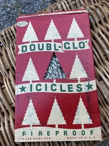 Icicles ignífugos Double-Glo vintage años 50 EE. UU. en caja original decoración navideña - Imagen 1 de 6