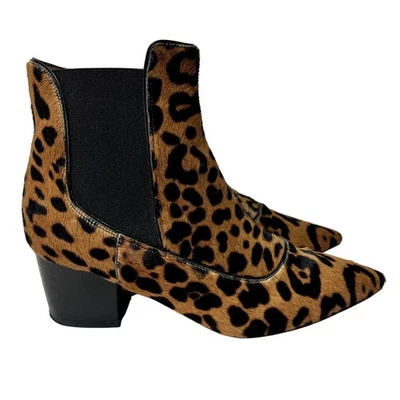 Botas Chelsea Tabitha Simmons para mujer 7 sombras estampado de leopardo pelo de becerro marrón Foto 1 de 4