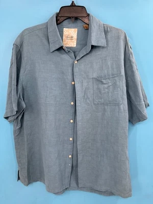 Tasso Elba Island Mens Silk/Linen Blue Shirt - Size-XL - Image 1 of 4