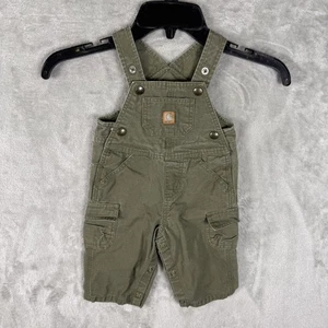 Salopette Carhartt bambino verde oliva 6 mesi tasche cargo cotone neonato - Foto 1 di 11