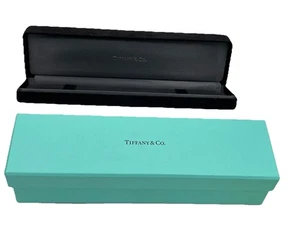 Tiffany & Co schwarzes Wildleder LEERE Uhr, Armband, Stift Präsentationsbox 8“ - Bild 1 von 6