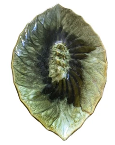 Vintage Green and Brown Glazed Wade Of California #304 Ashtray 11" x 7" - Picture 1 of 3