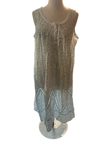 Eileen West White And blue Floral Nightgown Size PL - Picture 1 of 6