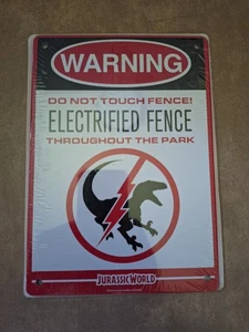 Jurassic World Park Warning Sign Raptor Electrified Fence NEW Loot Crate - Picture 1 of 2