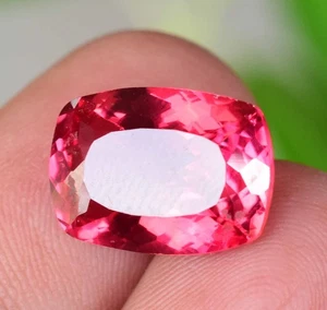 8,55 ct natürlicher orangefarbener Feuersaphir makellos zertifiziert Kissen lose Edelstein - Bild 1 von 7