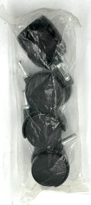 4 ruedas giratorias de plástico negro de 1,5 pulgadas Ruedas 3/4 pulgadas. perno prisionero - Imagen 1 de 2