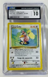 Pokemon Canarticho (Farfetch’d) 1st Edition French Base Set CGC 10 - Picture 1 of 1