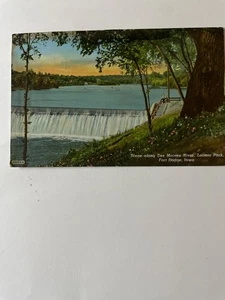 Postkarte Szene entlang Des Moines Fluss sieht Park - Bild 1 von 2