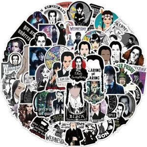 Wednesday Addams Themed Set of 50 Assorted Stickers Decal Set - Picture 1 of 1