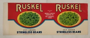 Label Ruskel Stringless Beans Can Kelly Fort Lauderdale Florida - Picture 1 of 1