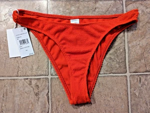 New Good American sz 3/4 textured Bikini bottoms only swim bright poppy red 4481 - Picture 1 of 3