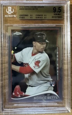 2014 Topps Update CHROME Mookie Betts BGS 9.5 Gem Mint-Quad 9.5 *RARE* - Image 1 of 2