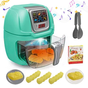Pretend Air Fryer Toy Kitchen Cooker Food Cooking Role Play Set Lights & Sounds - Picture 1 of 8
