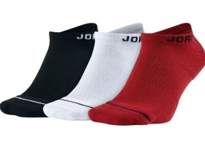 NIKE JORDAN JUMPMAN DRI FIT NO SHOW LOW SOCKS 3 PACK SX5546-011 UNISEX ALL SIZES - Image 1 of 4